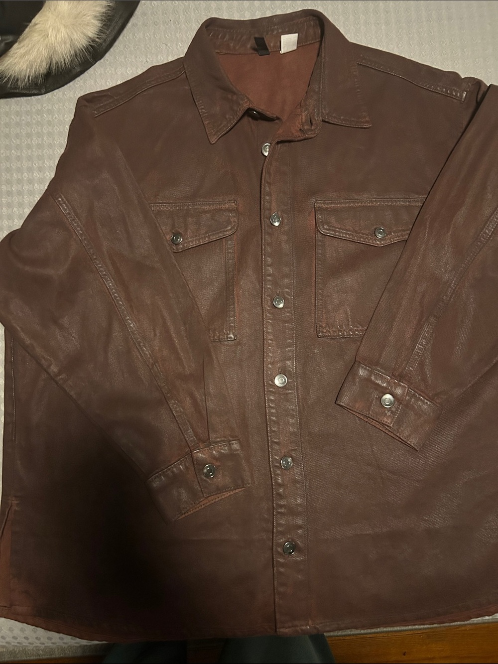 Women’s Burgundy/Brown Shirt Jacket